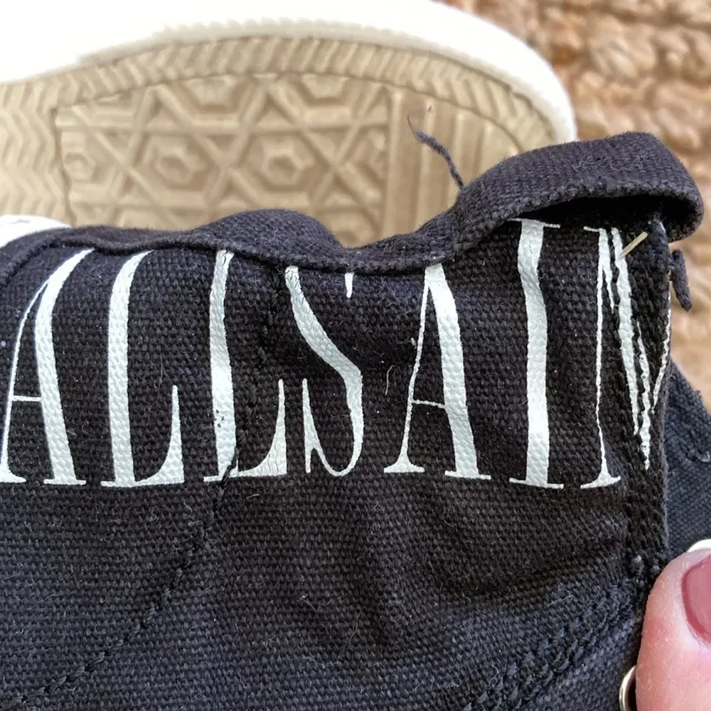 All Saints Womens Elena‎ Stamp High Top Sneaker Size 37  6.5 Black White
